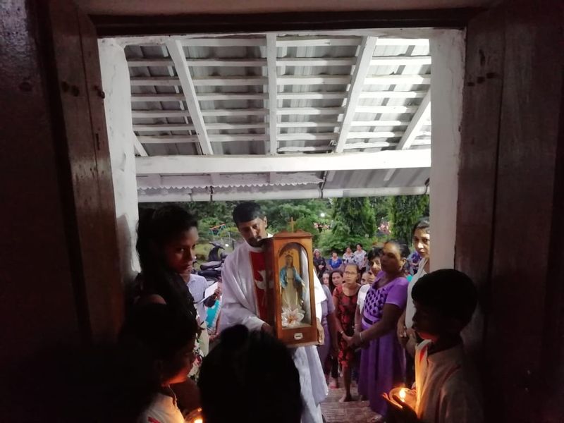 The Pilgrim Virgin being received at the Parochial House