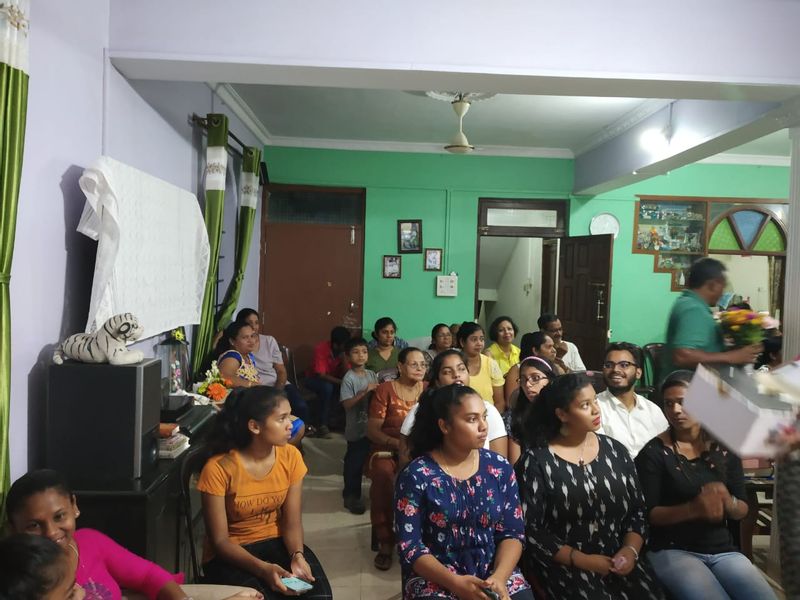 Another view of parishioners participating in the exercise