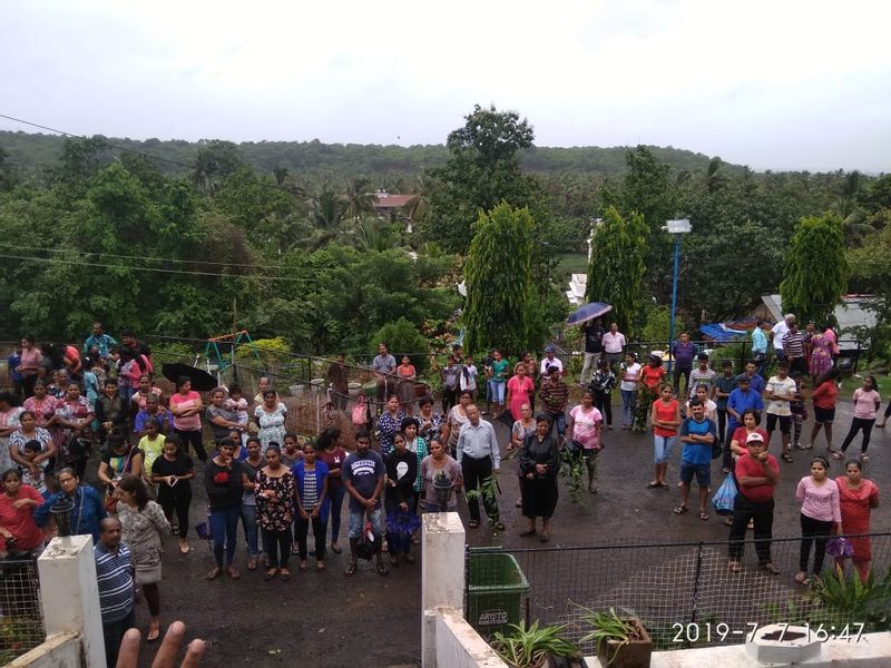 The enthusiastic parishioners waiting for the activity to commence