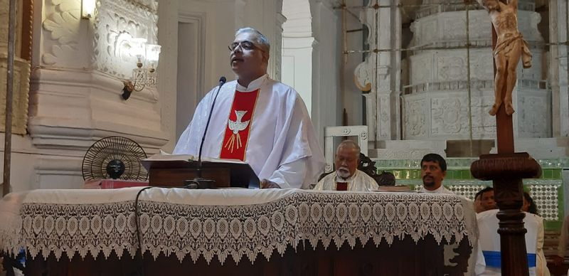 Fr. Gabriel Coutinho during the homily