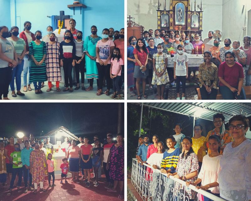 Prayers and people during the Rosary Month