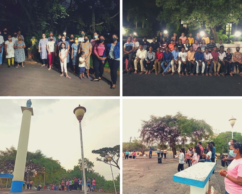 Prayers and people during the Rosary Month